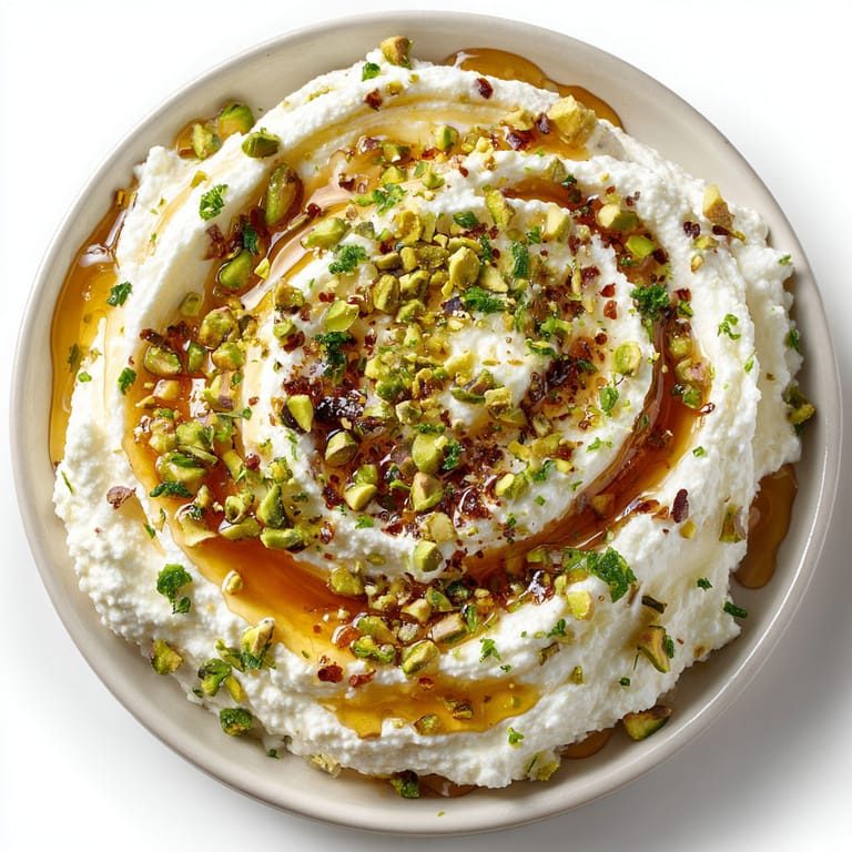 A bowl of food with a sauce on top.