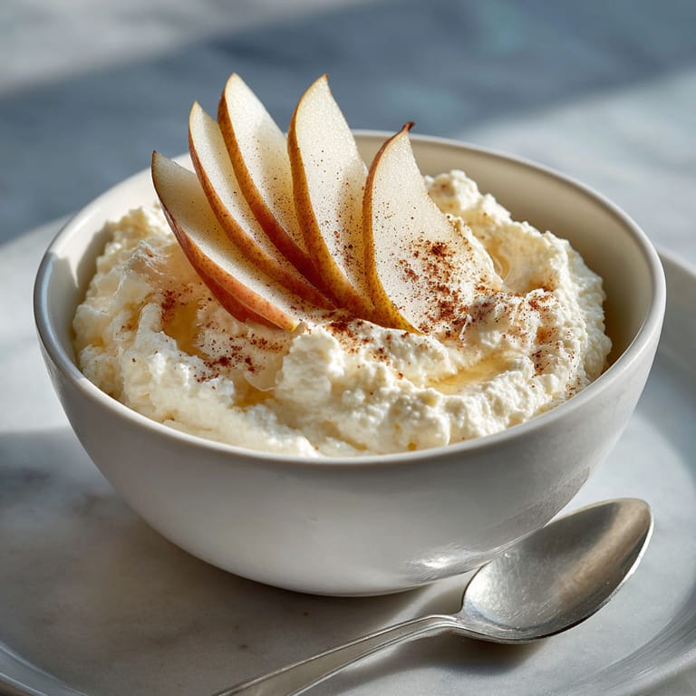 A bowl of sweet ricotta with fresh fruit.