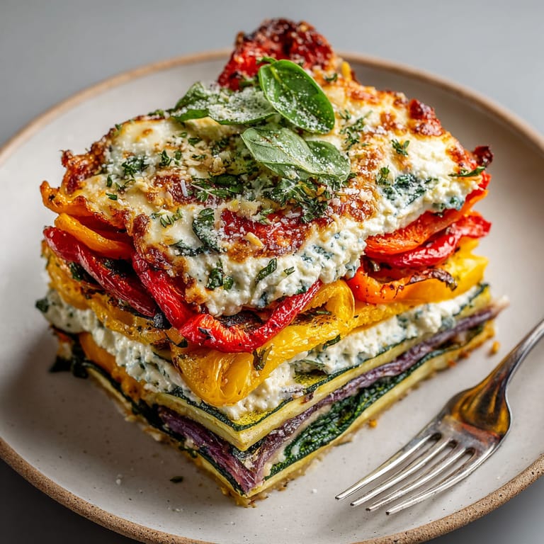 A stack of food on a plate.
