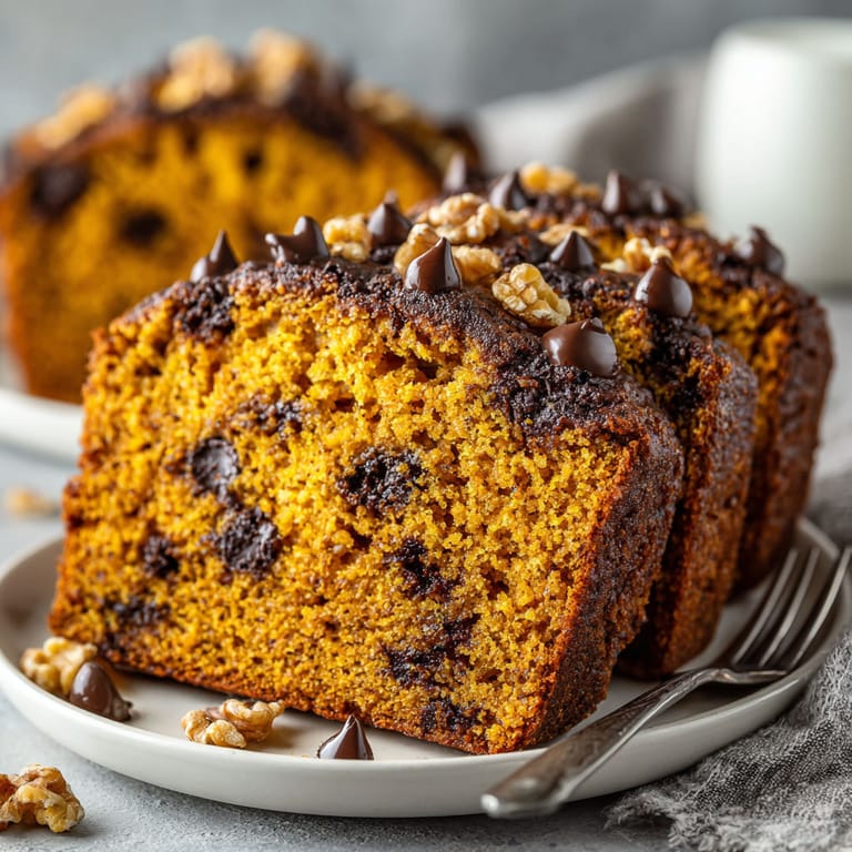 A slice of orange cake with chocolate drizzle.
