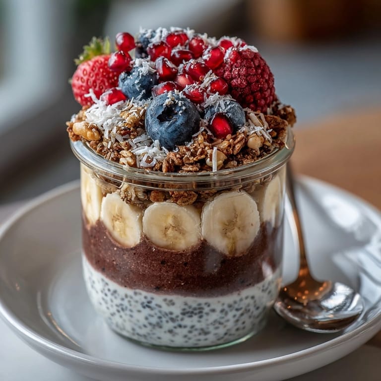 Greek Yogurt Superfood Smoothie Jars bursting with fresh fruit, creamy yogurt, and crunchy toppings for breakfast.