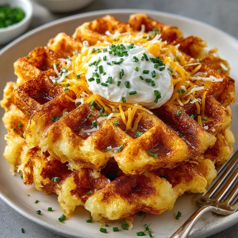 Homemade Instant Mashed Potato Waffles, a quick, comforting twist on classic breakfast.