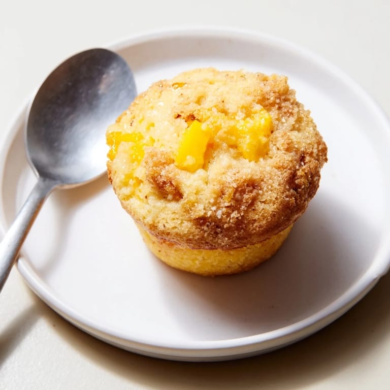 Golden brown Mango Lemon Ricotta Muffins, bursting with sweet, juicy mango chunks.  