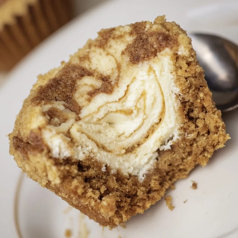 Warm, spiced Chai Latte Muffin Cheesecake Cups served in a charming muffin liner.  