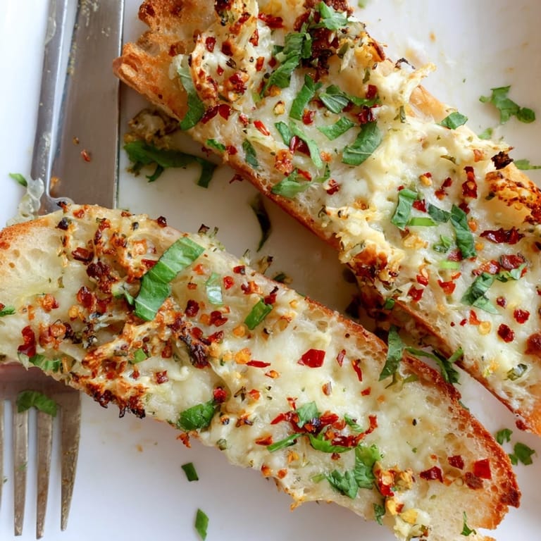 Delicious chili cheese garlic bread slices, perfect for sharing as a flavorful appetizer.