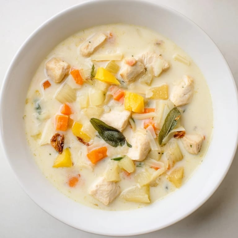 Imagine a comforting spoonful: hearty Marry Me Chicken Soup with a swirl of rich cream and garnish.