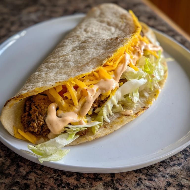 Flavorful Cheesy Gordita Crunch tacos, featuring seasoned beef, soft tortillas, and melty cheddar cheese.