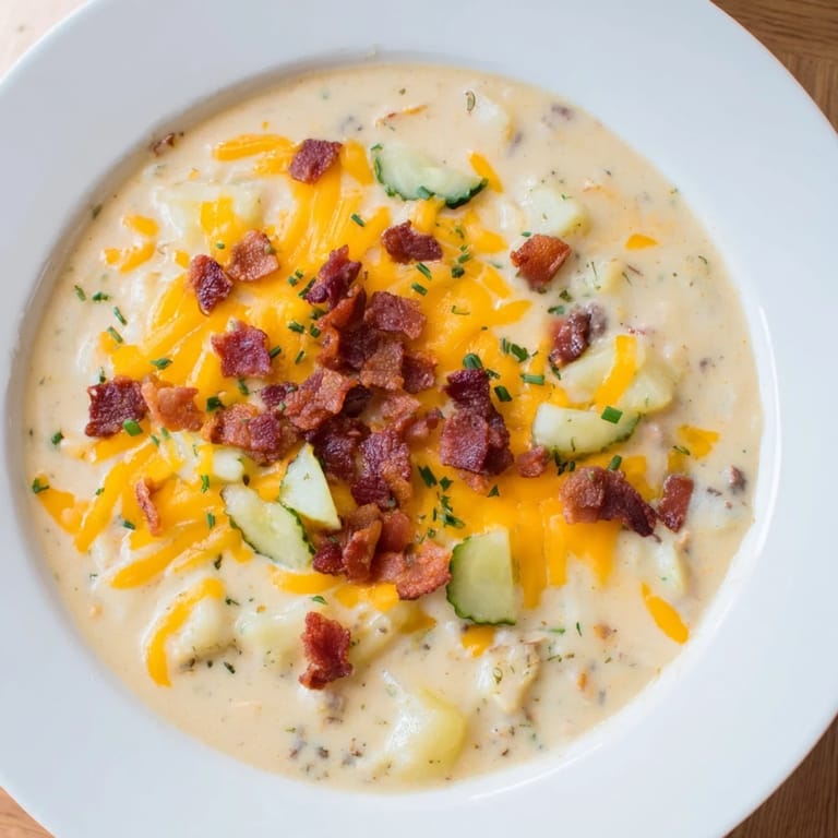 Warm, hearty Crockpot Cheeseburger Soup with melted cheese, perfect for a cozy, comforting meal.