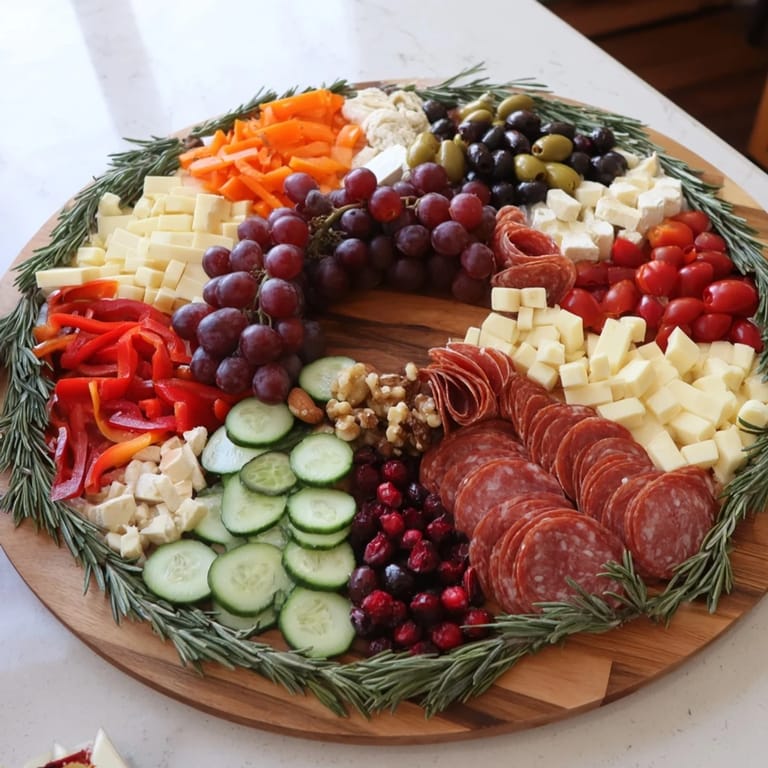 A beautiful, festive Simplified Grazing Board Wreath, perfect for holiday parties and easy entertaining.