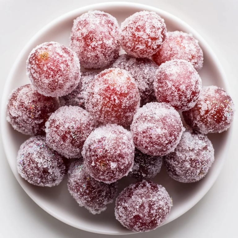 Crisp and sugary Quick Frozen Grape Treats, showcasing a delightful, icy treat perfect for a hot day or party.