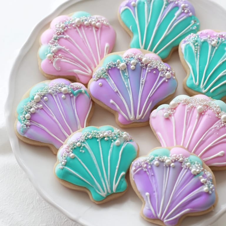 Magical Seashell Sweets, fresh from the oven, offer a glimpse of delightful mermaid party treats!