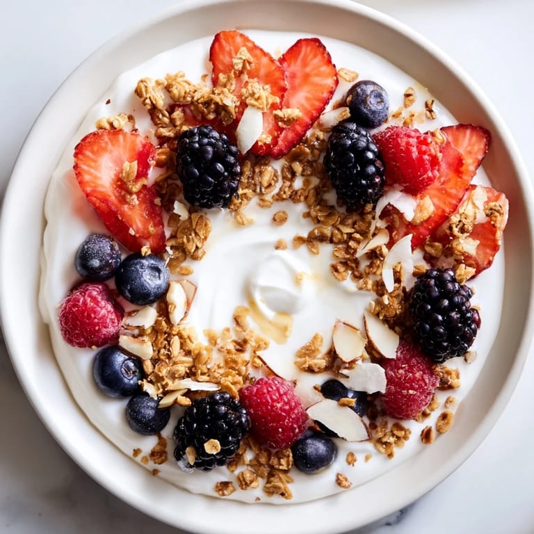 Close-up of refreshing berry yogurt bark, showing creamy texture and colorful berries for a cool treat.