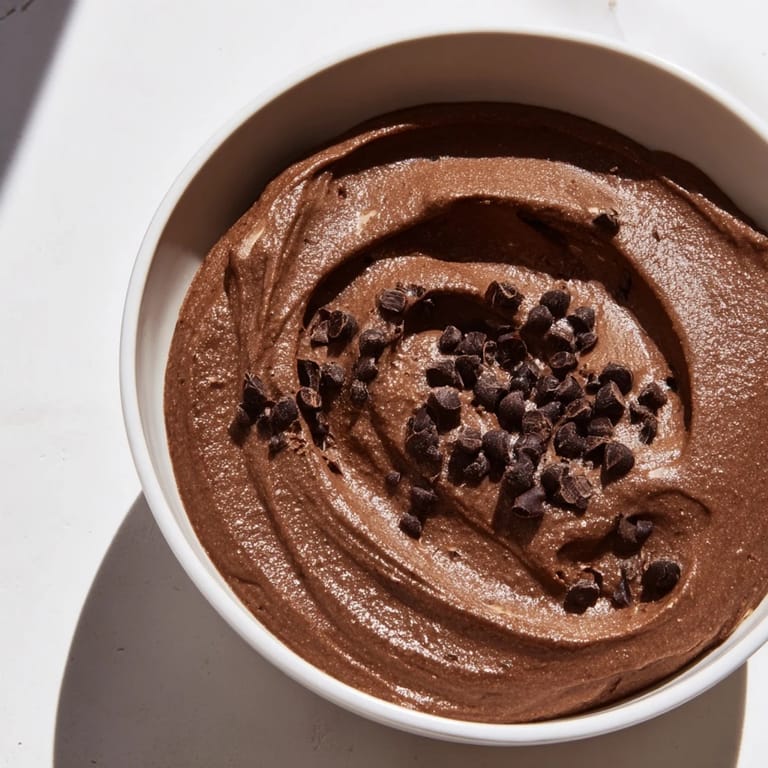 Creamy chocolate hummus served alongside apple slices, a healthy and delicious snack idea.