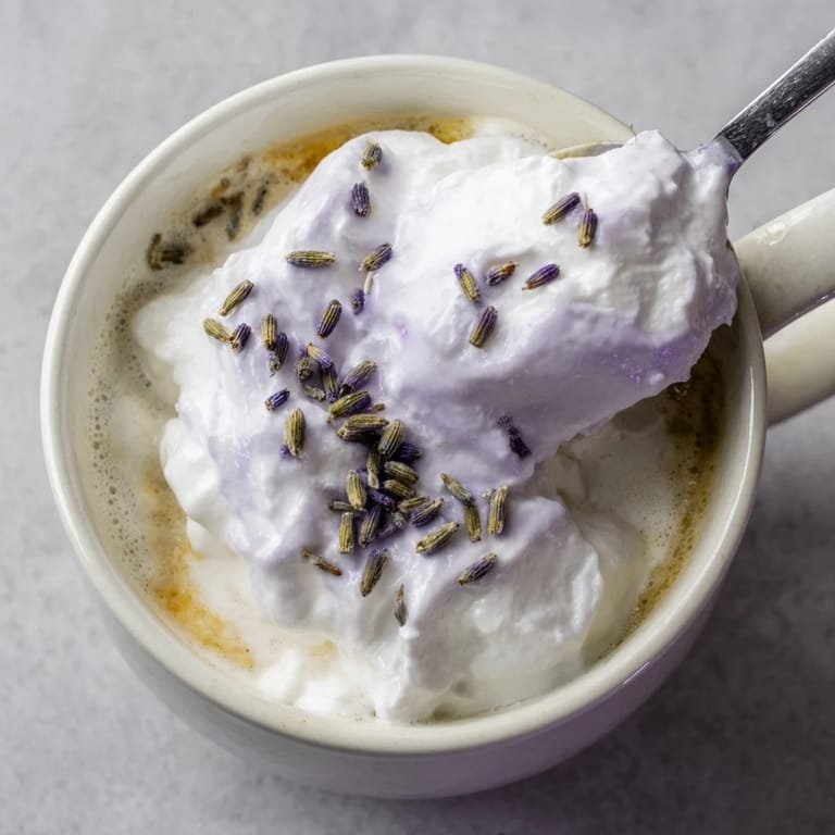 Picture the perfect Whipped Lavender Latte: fragrant lavender syrup swirls with creamy milk in this elegant beverage.
