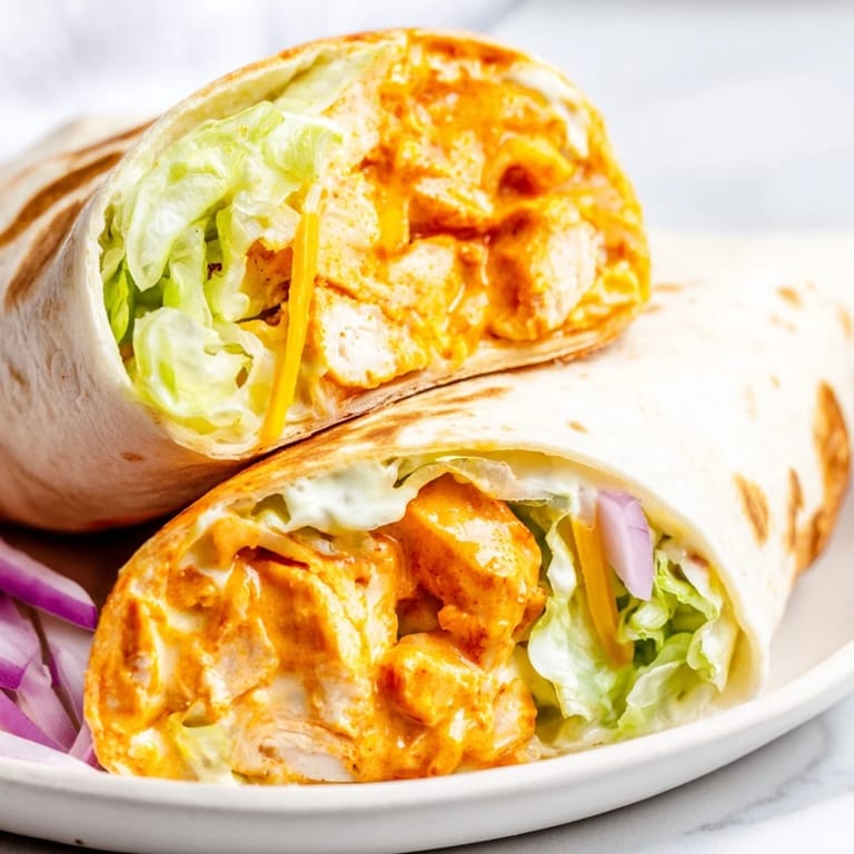 Enjoy this delicious Buffalo Ranch Chicken Wrap, packed with flavor, and ideal for a quick lunch or dinner.