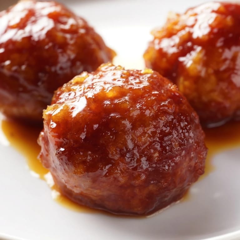 Glazed meatballs glistening in a rich, sweet and sour sauce, slow-cooked to perfection for an easy weeknight main dish or game day bite.