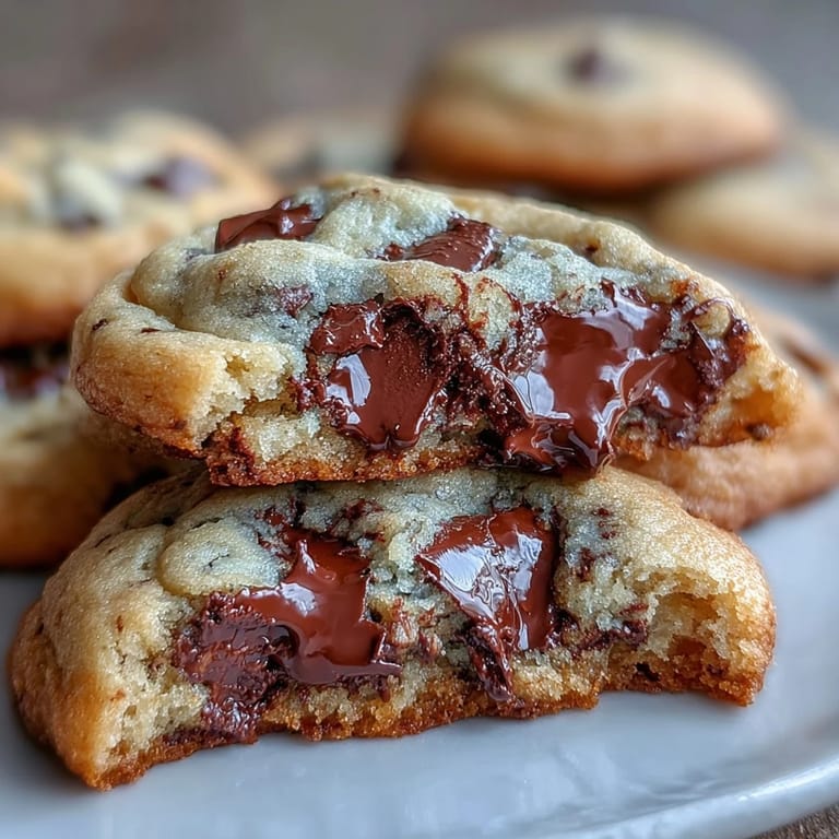 A stack of warm Yogurt Chocolate Chip Cookies reveals gooey centers and crispy edges, perfect for a quick dessert snack.