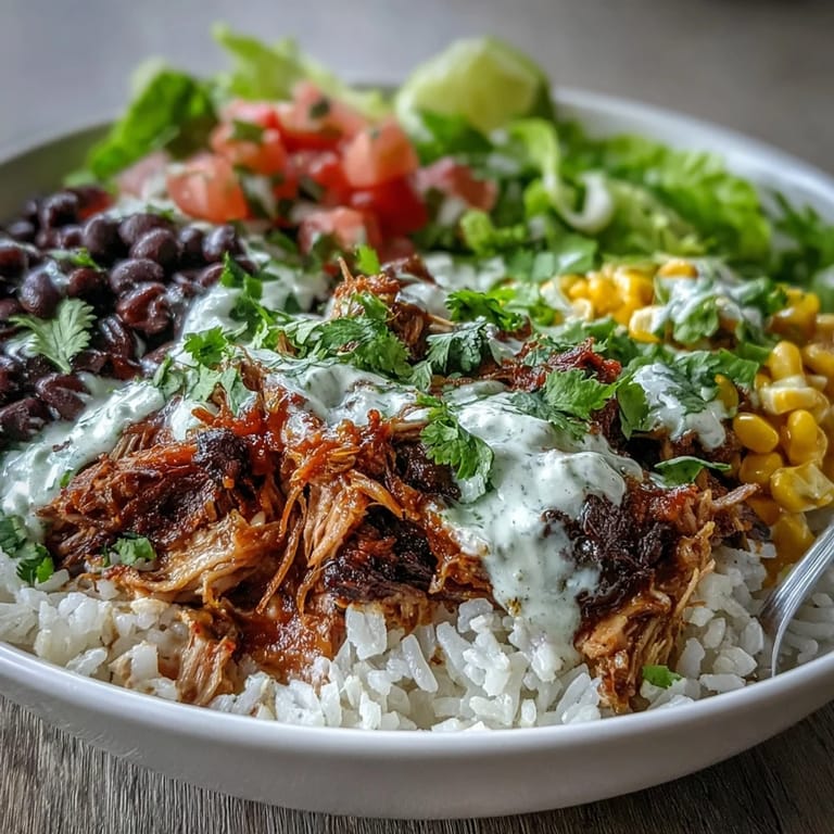 Juicy carnitas topping fluffy rice and fresh salsa, ready for a delicious meal.