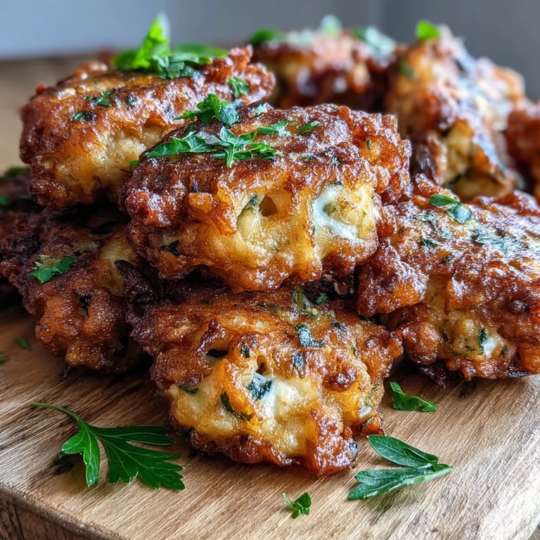 Southern-style Black-Eyed Pea Fritters piled high on a serving platter, ready to be enjoyed as a savory appetizer.