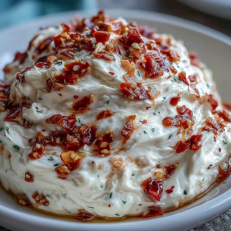 Spicy Calabrian Chili Cream Cheese in a rustic bowl, topped with fresh herbs and ready for bagels.