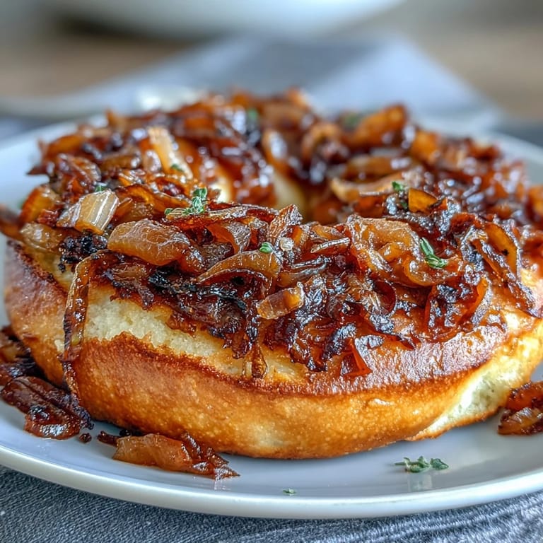 Golden-brown sourdough onion bagels with a tangy flavor and generous onion topping, ideal for a hearty breakfast or snack.