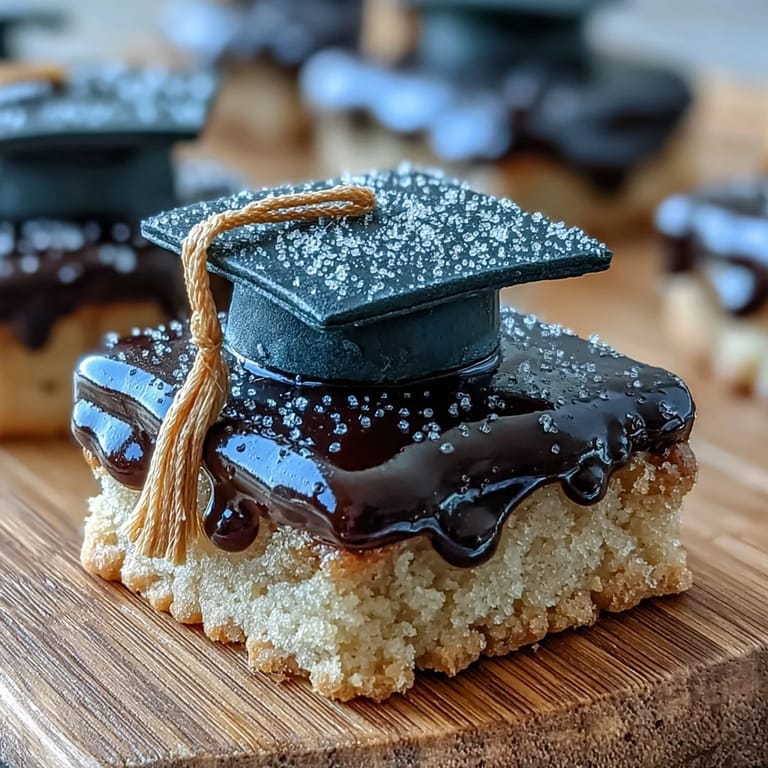 Easy homemade graduation cookies featuring fondant mortarboard decorations, a fun dessert for grads.