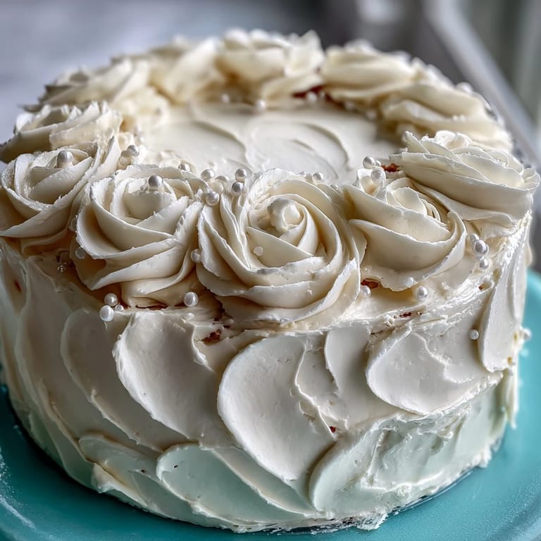 Elegant First Communion Cake featuring tender vanilla sponge, smooth buttercream, and intricate white fondant roses, finished with a gleaming cross topper for a classic religious celebration centerpiece.