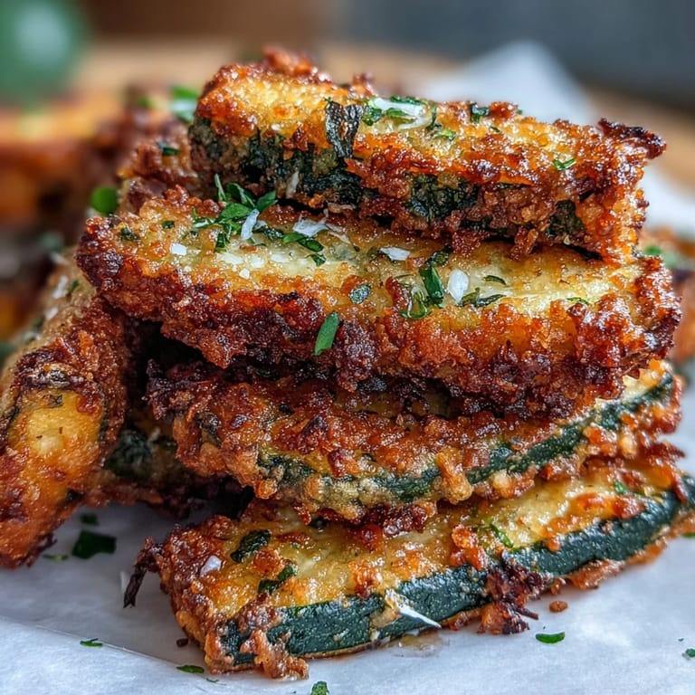 Delicious crispy Parmesan zucchini fries, best served hot with marinara sauce.