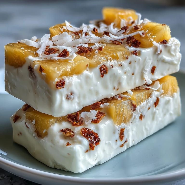 Sweet pineapple chunks atop a tangy Pineapple Tajín Yogurt Bark.