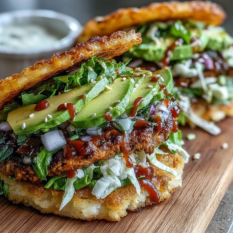 Golden, fried rice burger tacos bursting with savory ground beef.