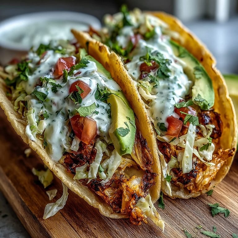 A close-up of easy Crispy Cabbage Smash Tacos, showing tender, charred cabbage layers.