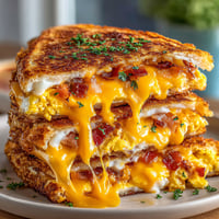 A stack of grilled cheese sandwiches.