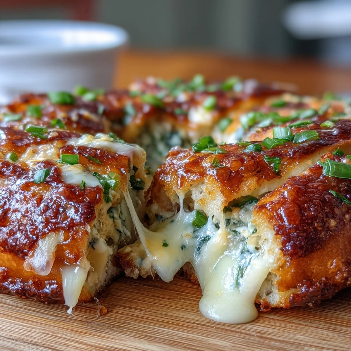 Jalapeño Cheddar High-Protein Bagels topped with melted cheese and fresh jalapeño slices, baked golden brown and ready to slice.