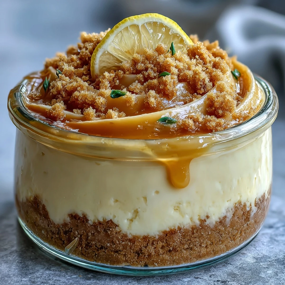 1. Creamy Limoncello cheesecake jars with buttery biscuit base and tangy lemon curd, perfect for summer dessert.  