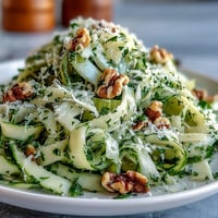 Crunchy celery salad with Parmesan and lemon, featuring crisp celery slices, zesty lemon dressing, and shaved cheese for a refreshing side dish.  